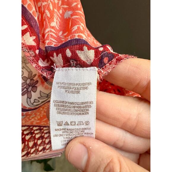 Free People Midnight Mile Button High Low Cinch Back Top Shirt Blouse Tunic - Picture 10 of 10